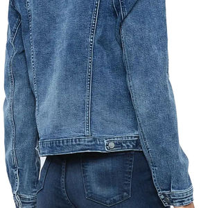Veste en jean pour femme avec boutons pleine largeur, respirante, très attrayante, couleur unie, manches longues, qualité OEM - Product Image 3