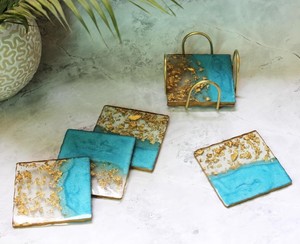 Resin Coaster Collection Stylish Drink Mats Elegant <b>Table</b> <b>Protectors</b> Durable Premium Dining Surface Accessories - Product Image 3