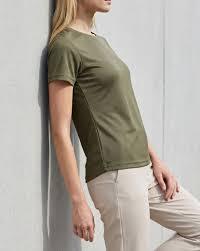 T-shirt d'été décontracté en velours tricoté pour femme, vert, col rond, manches courtes, écologique, uni, doux, léger et confortable - Product Image 3
