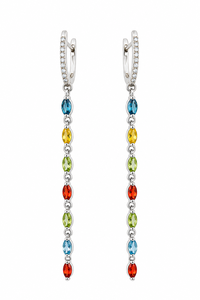 Diamond and Ruby <b>Earring</b> in 92.5 Sterling Silver KLST-30925 - Product Image 5