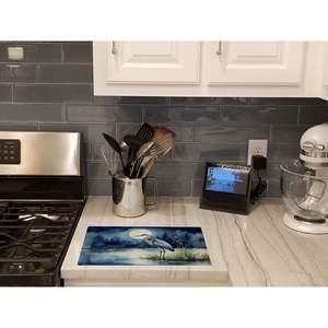 Blue Heron Moonlight Grande planche à découper décorative en verre trempé Planche de service de cuisine pour hacher les plats Assiettes Taille - Product Image 2