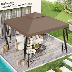 Telo di Ricambio Superiore Anti-UV a 2 Livelli 3x3m per Gazebo da Giardino, Patio, Caffè, Esterno, Villa, Cortile, Parco - Product Image 2