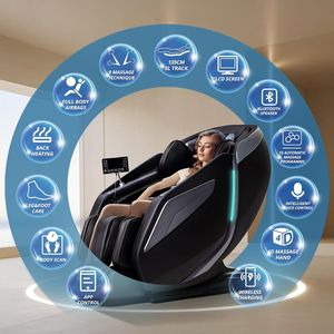 Fauteuil de massage en cuir 8D à gravité zéro avec masseur de pieds et fonction musicale pour usage domestique et professionnel - Product Image 2