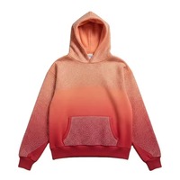 Streetwear personnalisé de haute qualité en coton premium 400 GSM, coupe classique, fermeture éclair, poche brodée de cristaux et strass