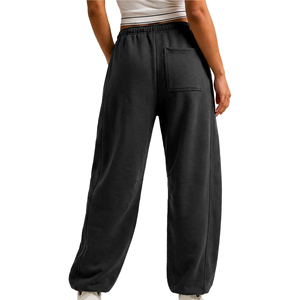 Factory Direct Sale Women Baggy Sweatpants Custom Embroidery Relaxed Fit Fleece Joggers Ladies Mid Waist Casual <b>Trousers</b> Women's - Product Image 2