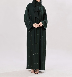 Abaya Saudí Tradicional Islámica de Alta Calidad para Mujer, Diseño Dubai, Primavera, Poliéster Transpirable, Largo hasta el Tobillo, Corte Musulmán - Product Image 1
