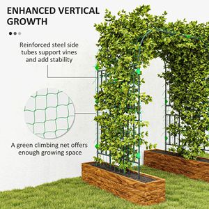 Arche de jardin en métal de 2,4 m de haut avec treillis de support pour plantes grimpantes (concombres et autres plantes) – Idéale pour clôtures et portails de jardin - Product Image 5