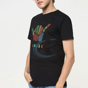 T-shirt décontracté premium pour homme, col rond, teinture unie, grandes tailles, en tissu polyester-coton 220G, écologique, respirant, coupe ample - Product Image 6