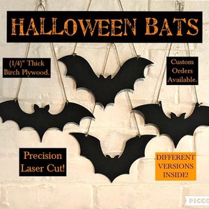 Wall <b>decor</b> new bat set of 4 handmade wooden mdf laser cut design here - trending - low price - Product Image 1