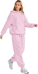 Womens Hoodie and Trouser <b>Set</b> Casual Two Piece Tracksuit Soft Cotton Fleece Jogger Suit Comfortable Winter Loungewear Outfit - Product Image 4