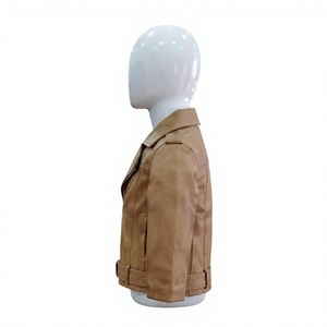 Chaqueta de Cuero Genuino para Niños, Estilo Motero, Color Bronceado, Personalizada, al por Mayor, para Niños y Niñas, Transpirable, para Invierno, Nabtay - Product Image 2