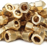 Pembuatan Khusus Kuningan CNC Mesin Presisi Tinggi, Sambungan NPT/BSPT Tahan Korosi, Tee Halus 1/8"-12mm Ferrule Ganda