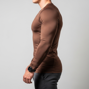 T-shirts basiques à col rond pour hommes, manches longues, couleurs unies personnalisables, pour l'été, taille OEM - Product Image 6