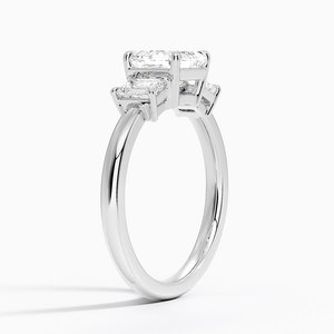 BOJ <b>Ring</b> 067 Asscher Cut 925 <b>Silver</b> Three Stone Halo <b>Solitaire</b> Diamond <b>Ring</b> 2ct D Color VVS1 Moissanite GRA Certified Low Price - Product Image 2