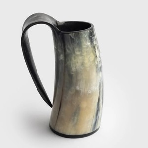 Taza de Cuerno Hecha a Mano, Taza para Beber de Diseño Rústico, Interior Liso, Estilo Tradicional, Vajilla Reutilizable para Bebidas - Product Image 4