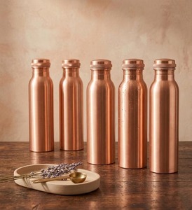 Ensemble de bouteilles d'eau jetables multi-usages en cuivre pur, luxe, écologiques, cadeau bien-être pour la maison - Product Image 4