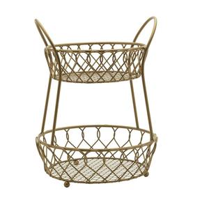 Panier sur pied, Panier à fruits en fer forgé, Panier à ustensiles de cuisine, Panier de comptoir, Panier de style campagnard, Panier de rangement - Product Image 2