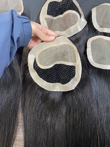 Prothèse capillaire en PU à base fine de soie, cheveux naturels vierges vietnamiens, cuticules alignées, doux, soyeux, sans nœuds, abordable - Product Image 4