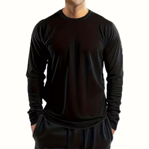 2pcs Men'S Athletic Long Sleeve Round Neck Shirts, Quick-Dry <b>Tops</b>, Fitness Athletic Wear, Casual Outdoor Sports Wear - Product Image 5