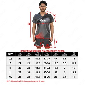 Conjunto de Camiseta de Fútbol para Hombre Blaze, Cuello en V, Manga Corta, Rayas Rojas y Negras, Uniforme de Poliéster que Absorbe la Humedad, Número 15 - Product Image 6