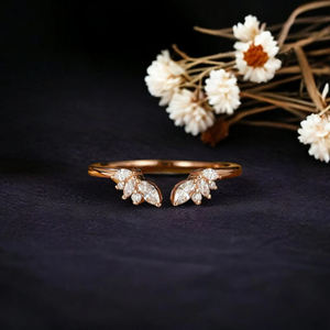 Bague ajustable en argent sterling 925 avec zircon cubique et motif pétale ouvert, design tendance, pour mariage, anniversaire, fiançailles, bijoux pour femme - Product Image 6