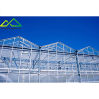 Serre en verre multi-chapelles intelligente de type Venlo, pour la culture de semis de fleurs, la recherche et l'étude des légumes, avec panneaux solaires en polycarbonate