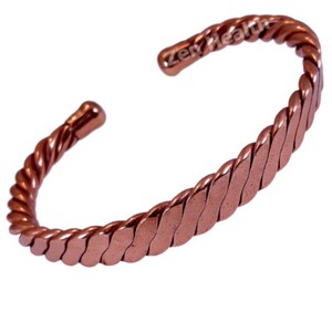 Zero Heart <b>Copper</b> Alloy Cuff <b>Bracelet</b> Antique <b>Copper</b> Plated Twisted Design Unisex Classic Style - Product Image 1