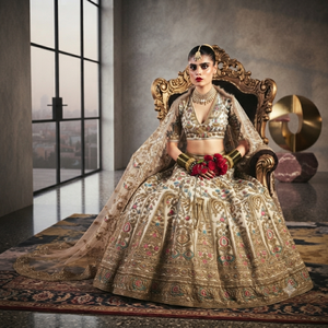Conjunto de Lehenga Choli para Boda India STAR IMPEX, Vestido Tradicional de Seda Bordado hasta el Suelo para Mujer, Corte Regular, Envío Rápido - Product Image 1