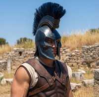 Réplique de casque de guerrier grec en métal du roi Agamemnon, imitation antique, armure en relief, émail doux, design moderne pour la guerre de Troie