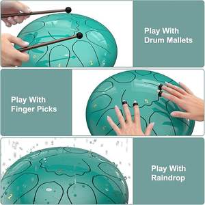 Tambour de pluie pour jardin extérieur, 8 pouces, 11 notes, tambour à languettes en acier, carillon de pluie imperméable pour la méditation - Product Image 4