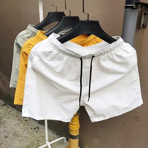 <b>Men</b> Solid Color Quick Dry Swim <b>Trunks</b> With Drawstring Front Logo Regular Fit Woven Polyester Shorts - Product Image 2
