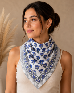 100% Cotton Bandana Floral Boho Women's Summer <b>Head</b> <b>Scarf</b> 20x20 Customized Color Neck Wrap Hair Accessory Breathable Lightweight - Product Image 3