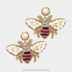 Pendientes de Aro con Cuentas Hechos a Mano, Diseño de Abeja, Unisex, Estilo Vintage, para Fiestas, Joyería con Insectos, Venta al Por Mayor, Novedad 2025 - Product Image 5