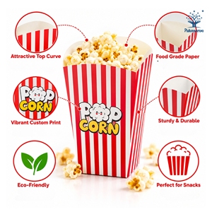 Cajas de palomitas de maíz de papel altas de 64 oz, ecológicas y desechables, muy demandadas y de los más vendidos, a buen precio, de fabricante indio. - Product Image 3