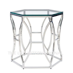 New Lotus Side and End <b>Table</b> for Living Room Decoration Polished Finished Aluminum Coffee <b>Table</b> on 3 <b>Leg</b> Stand - Product Image 3