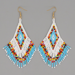Pendientes de cuentas bordadas únicos, joyería multibeads para niñas y mujeres, tamaño personalizado para regalo de fiesta por MD HANDICRAFTS - Product Image 6