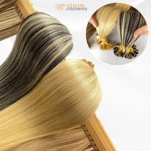 2025 vente chaude kératine Double dessiné vierge cuticule aligné kératine pointe plate Extension de cheveux humains 100% cheveux crus vietnamiens - Product Image 6