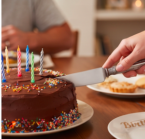 Couteau à gâteau élégant de style royal en argent, outil de découpe de gâteau durable, idéal pour une utilisation quotidienne, la pâtisserie et les repas à la maison - Product Image 3