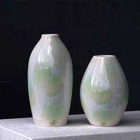 Vase en céramique de style chinois créatif, glaçure réactive effet ciel étoilé, vase décoratif à dégradé pour la décoration intérieure