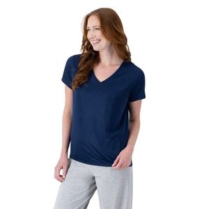 Camisetas de mujer con estampado personalizado a la moda, camisetas lisas 100% de algodón de manga corta con cuello en V, colores de tamaño personalizado disponibles - Product Image 1