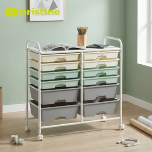 Chariot de rangement multifonctionnel en métal à 12 tiroirs avec étagère, fabriqué à Taïwan, pour cuisine, salon, bureau à domicile - Product Image 5