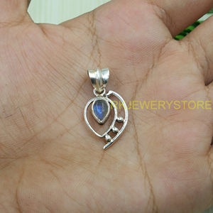 Collier pendentif en labradorite bleue, pierre précieuse, argent sterling 925, pendentif statement, bijoux en labradorite, cadeau pour femme - Product Image 3