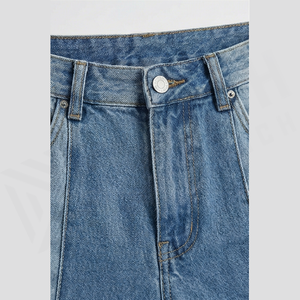Men's Straight-Leg Stonewashed Woven Denim <b>Jeans</b> High Waist Regular Fit Cotton Casual Autumn/Winter Style Zippers Quick Dry - Product Image 4