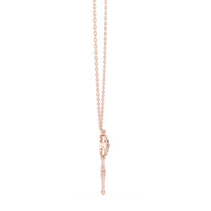 Colgante único de diamante cultivado en laboratorio, engastado en oro rosa macizo de 18 quilates, para fiesta de compromiso, regalo de San Valentín, evento glamuroso, uso diario - Product Image 3