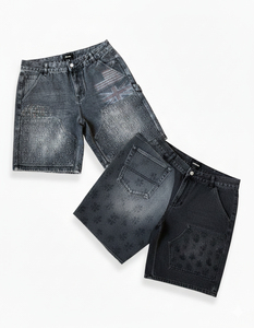 Fashion Streetwear <b>Mens</b> Baggy <b>Cargo</b> Shorts Hip Hop Multi Pockets Casual Skater Knee Length <b>Jogger</b> Denim Shorts Pants - Product Image 4