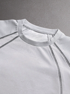 Ensemble deux pièces d'été respirant pour hommes, personnalisé avec logos sérigraphiés sur le devant, style streetwear, en jersey polyester/coton, collection Acid, le plus vendu - Product Image 5