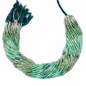 Cuentas facetadas de crisoprasa de 3mm-4mm, cuentas sueltas de crisoprasa natural multicolor verde, piedras semipreciosas para la fabricación de joyería. - Product Image 3