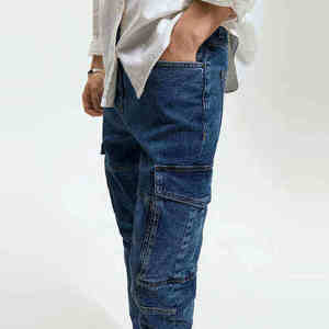 Jeans en denim coupe droite classique personnalisés, en coton premium, style streetwear, délavés, pantalons décontractés, fabricant de vêtements OEM, marque privée - Product Image 6
