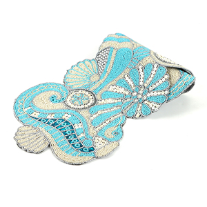 Christmas Decorative and Leaves Design Beaded <b>Runner</b> Placemat <b>Dining</b> <b>Table</b> Fancy Mat Handmade Decorative <b>Runners</b> for Wedding - Product Image 2