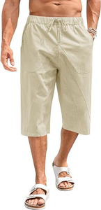 Heavyweight Polyester/Cotton Canvas <b>Waterproof</b> Plaid Pattern Drawstring Closure Men Mid Waist Oversized Casual Streetwear <b>Shorts</b> - Product Image 2